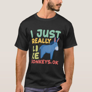 T-shirt J'Aime Vraiment Les Ânes Ok Mule Longue Oreille Do