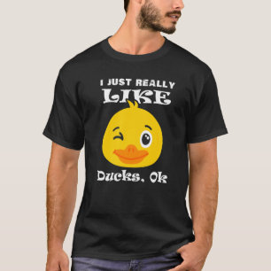 T-shirt J'Aime Vraiment Les Canards Ok Funny Duck Head Cut