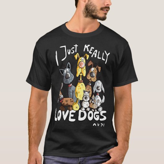T-shirt J'Aime Vraiment Les Chiens Pour Chien 1 (Devant)