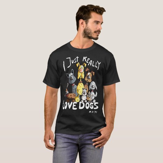 T-shirt J'Aime Vraiment Les Chiens Pour Chien 1 (Devant entier)
