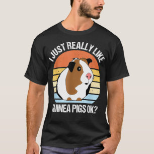 T-shirt J'Aime Vraiment Les Cochons De Guinée Ok Drôle Coc