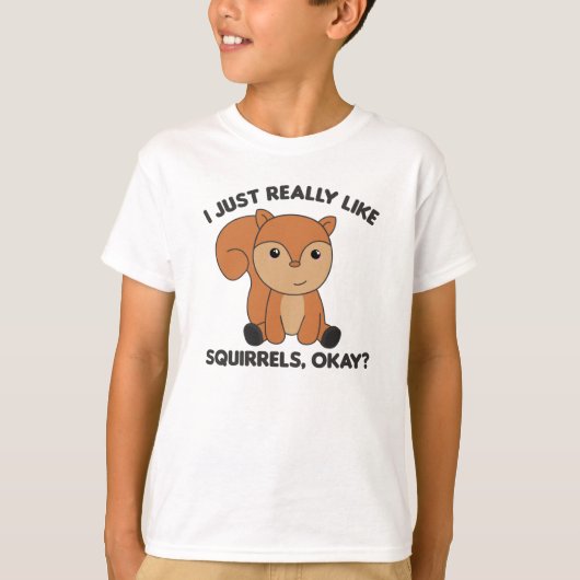 T-shirt J'Aime Vraiment Les Écureuils Drôle (Devant)