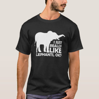 T-shirt J'aime vraiment les éléphants ok