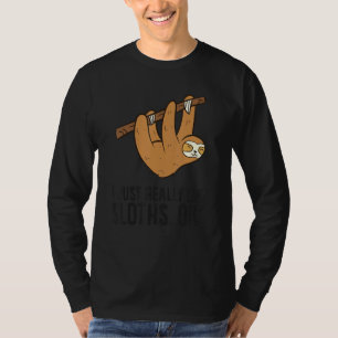 T-shirt J'Aime Vraiment Les Fentes Ok Mignonnes Sloth