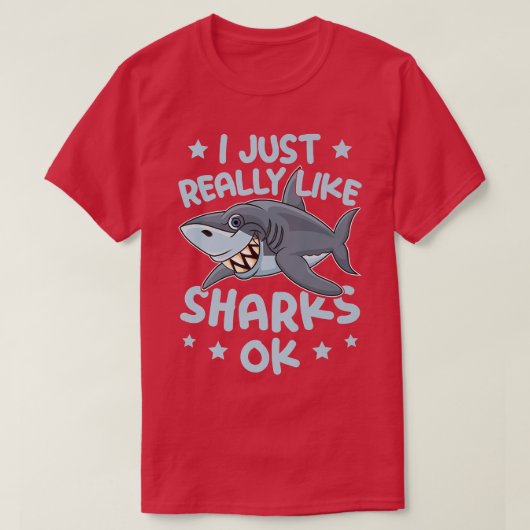T-shirt J'Aime Vraiment Les Requins Ok Shark Lover Marine  (Design devant)