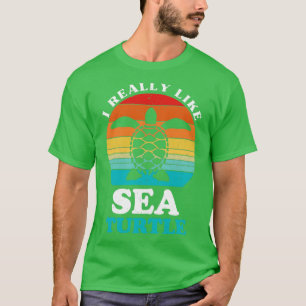 T-shirt J'Aime Vraiment Les Tortues Sea Turtle Lover Retro