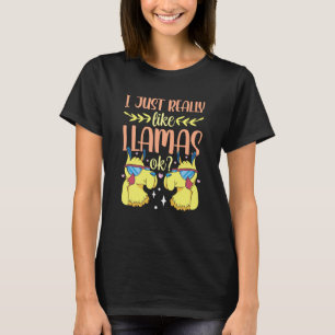 T-shirt J'Aime Vraiment Llamas Ok Animal Cute Llama Dites