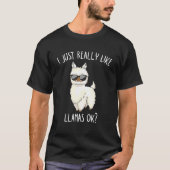 T-shirt J'Aime Vraiment Llamas Ok Funny Llama Alpaca (Devant)