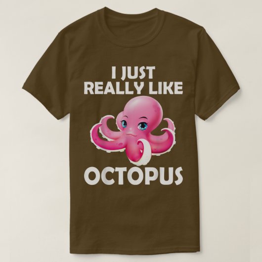 T-shirt J'Aime Vraiment Octopus Cute Octopus Océan (Design devant)