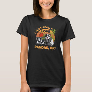 T-shirt J'Aime Vraiment Pandas Ok Animal Bear Retro