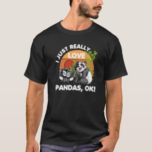 T-shirt J'Aime Vraiment Pandas Ok Animal Bear Retro
