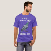 T-shirt J'Aime Vraiment Pigeons OK Propriétaire Lover Cade (Devant entier)