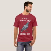T-shirt J'Aime Vraiment Pigeons OK Propriétaire Lover Cade (Devant entier)