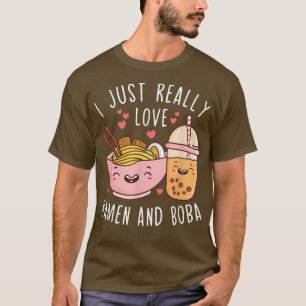 T-shirt J'Aime Vraiment Ramen Et Boba Bubble Tea Anime