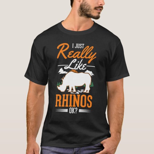 T-shirt J'aime vraiment Rhinos Rhinoceros (Devant)