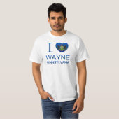 T-shirt J'aime Wayne, PA (Devant entier)
