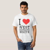 T-shirt J'aime West Highland white (Devant entier)