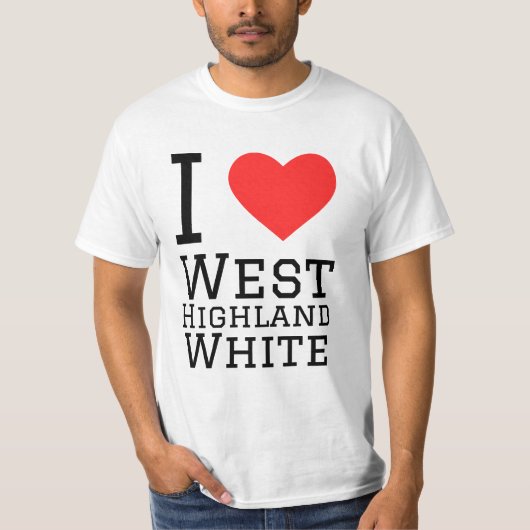 T-shirt J'aime West Highland white (Devant)