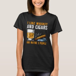 T-shirt J'Aime Whiskey Et Cigares Et Peut-Être 3 Personnes