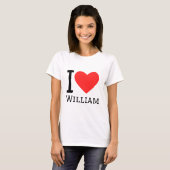 T-shirt J'aime william (Devant entier)