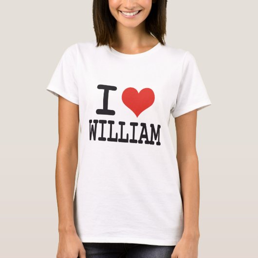 T-SHIRT J'AIME WILLIAM (Devant)