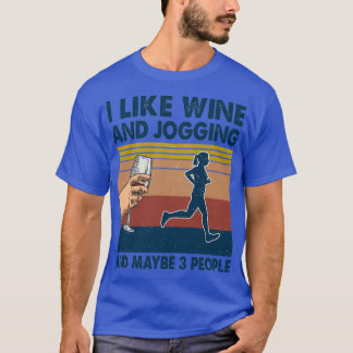 T-shirt J'aime Wine and Jogging peut-être 3 personnes