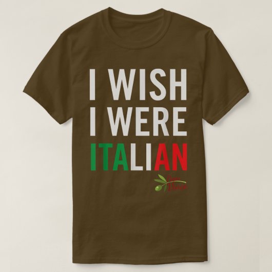 T-shirt J'aimerais être italien de Papa Vince (Design devant)