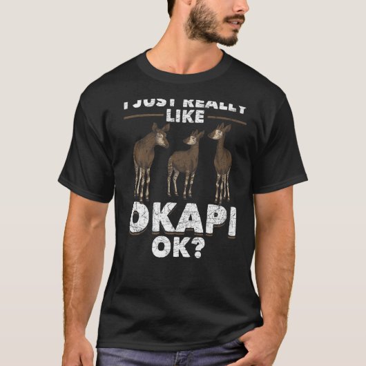 T-shirt J'Aimerais Vraiment Okapi Ok Afrique Safari Animal (Devant)