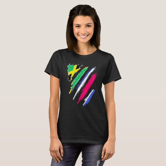 T-shirt Jamaica Flag Costa Rica Grown Patriot Country Stri (Devant entier)