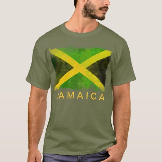 T-shirt jamaica flag - reggaots roots (Devant)