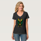 T-shirt Jamaica Flag Skull Jamaican Roots Proud Patriotic (Devant entier)
