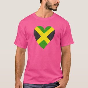 T-shirt Jamaica Heritage Heart Jamaican Flag Pride