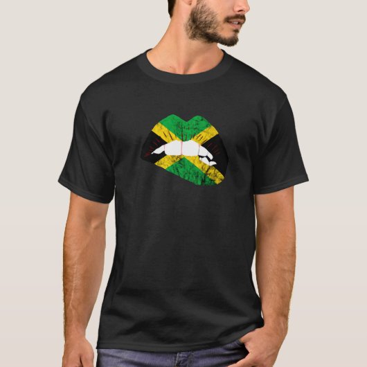 T-shirt Jamaica Lips Jamaican Pride Caribbean Heritage (Devant)
