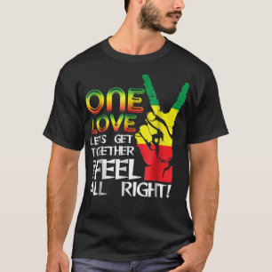 T-shirt Jamaica One Love Reggae Caribbean Music Pride Fla