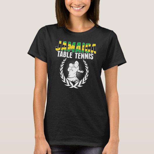 T-shirt Jamaica Table Tennis Jamaican Ping Pong Supporte (Devant)