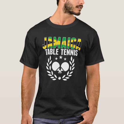 T-shirt Jamaica Table Tennis Jamaican Ping Pong Supporte (Devant)