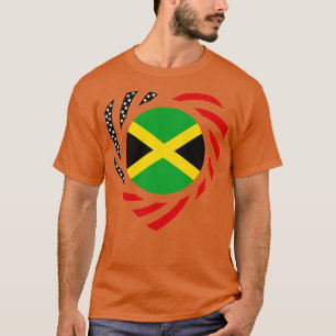 T-shirt Jamaïcain-Américain Patriot Drapeau Coeur