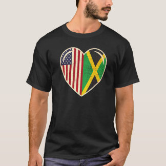 T-shirt Jamaïcain American Love Jamaïque Et États-Unis