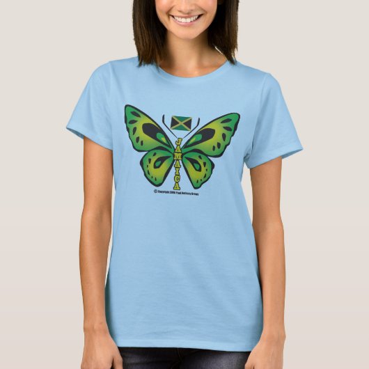 T-shirt jamaïcain de papillon (Devant)