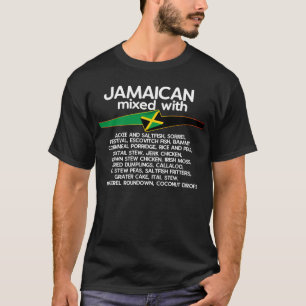 T-shirt Jamaïcain Mélangé Avec Jamaïque Fière Groupe Corre