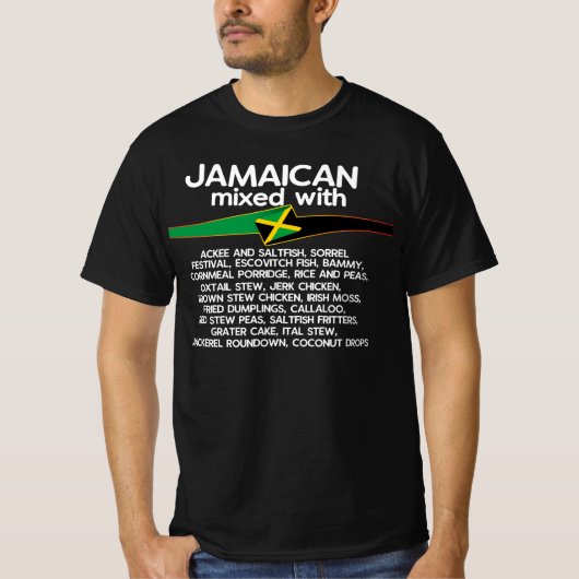 T-shirt Jamaïcain Mélangé Avec Jamaïque Fière Groupe Qui C (Devant)