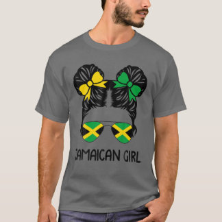 T-shirt Jamaïcaine Fille Messy Cheveux Jamaïque Pride Patr