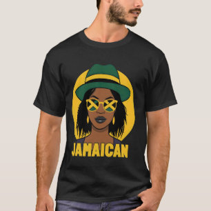 T-shirt Jamaïcaine Jamaïque Drapeau Pride Black Woman Afro