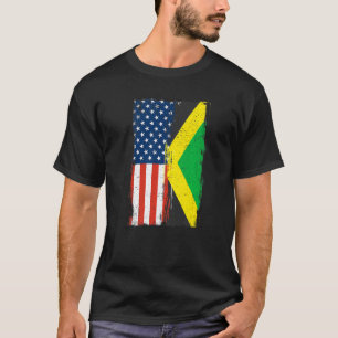 T-shirt Jamaïcaine Racines Usa Drapeau Héritage Demi Jamaï