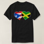 T-shirt Jamaican Puerto Rican Heart Love Jamaica Puerto Ri (Design devant)