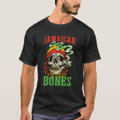 T-shirt Jamaican To The Bones Cool Skull For Man Woman (Devant)