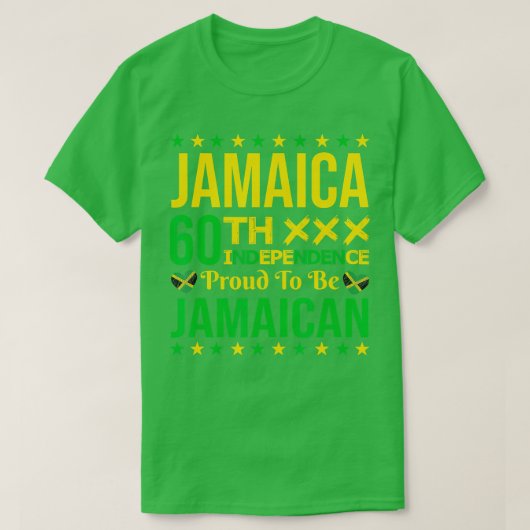 T-shirt Jamaïque 60ème indépendance Fière d'être libre jam (Design devant)