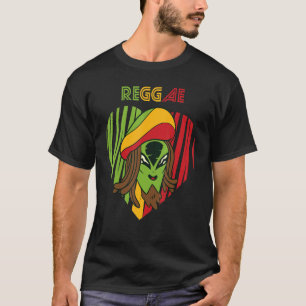 T-shirt Jamaïque Alien Reggae Heart Rasta Souvenir Rastafa