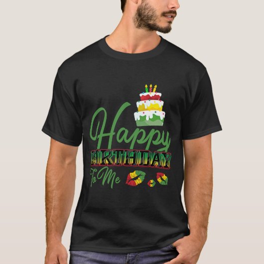 T-shirt Jamaïque Birthday Cake Joyeux anniversaire pour mo (Devant)