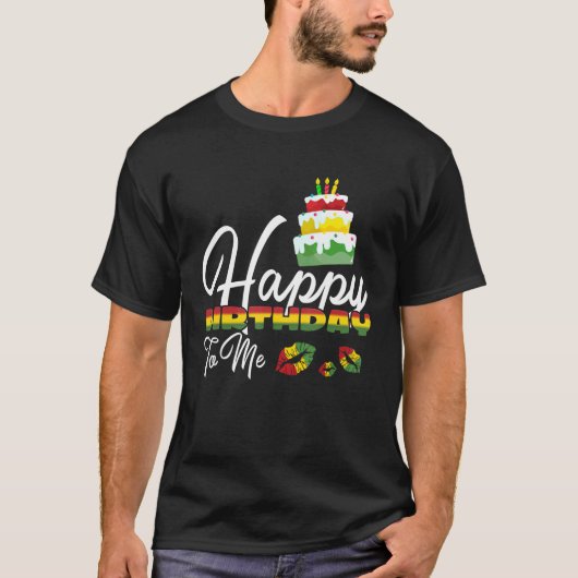 T-shirt Jamaïque Birthday Cake Joyeux anniversaire pour mo (Devant)